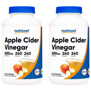 Nutricost Apple Cider Vinegar 뉴트리코스트 애플 사이다 식초 비타민 500mg 240정 2팩