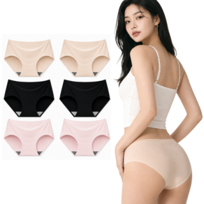 스킨멜로 편안한 여성 노라인 무봉제 심리스 팬티 6장