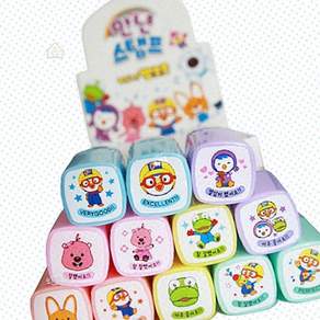 뽀로로 칭찬도장 참잘했어요 1개 랜덤 교사스탬프 참잘했어요도장 문구스탬프