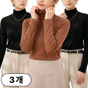 1+1+1(3종세트) 스타일아유 겨울 슬림 융단 따뜻한 무지 긴목폴라 티셔츠 긴팔티 기본 이너티 TS2278