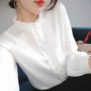 라오농 여성용 빅사이즈 루즈핏 긴팔 셔츠 블라우스
