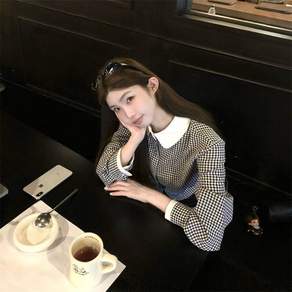 AURALA 여성 예쁜 캐주얼 블라우스 루즈핏 데일리 오피스 블라우스 데이트룩