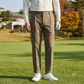 FANTOM 팬텀 남성 가을 골프웨어 데일리룩 원턱 스판 보온 롤업 골프바지