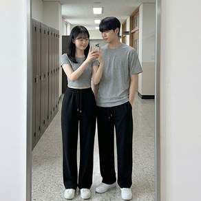 가을에 입기좋은 가벼운 스웨트팬츠 세미와이드 남성 여성 트레이닝 바지 츄리닝