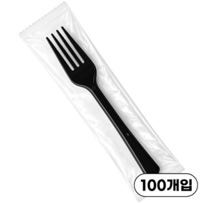 일회용 포크 개별포장 검정