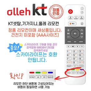 정품 올레 KT B114 기가지니 KT셋톱박스 리모컨