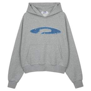 에프디알 Pigment Washed Denim Applique Hoodie M.Gray