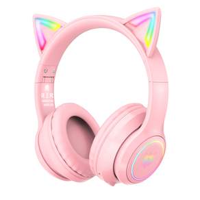 ONIKUMA 고양이귀 무선 RGB 게이밍 헤드셋 가상 7.1 usb 노이즈캔슬링 마이크