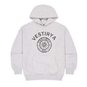 베스티리아 Varsity Emblem Over fit Hoodie Light Gray