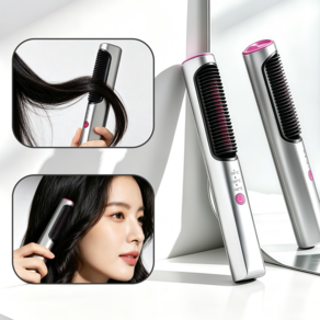 무선 미니 빗고데기 앞머리 볼륨 3단계 온도 충전식 휴대용