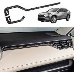 Toyota RAV4용 YOFAMO ABS 카본 파이버 그레인 기어 변속 노브 프로텍터 커버 트림 헤드 스티커20 Dashboard Side Air Vent Outlet Cover