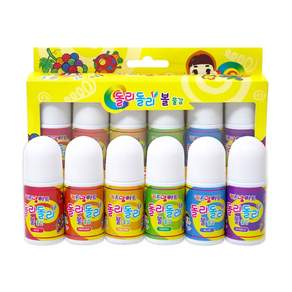 돌리돌리 볼물감 60ml 6색 세트 / 키즈맘아트 유아물감 형광물감 미술놀이 어린이물감 물감놀이 물감 핑거페인트 엄마표미술놀이 아기물감 도트물감 촉감놀이 오감놀이