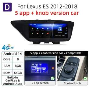 Nunoo 후방 카메라 모니터 TFT LCD 차량 라디오 멀티미디어 플레이어 렉서스 ES