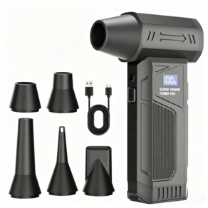 BAMIFUN 초강력 터보 송풍기 140000 RPM 블로워 무선 에어건 LED 조명 배터리 잔량 표시 휴대용 미니 사이즈 캠핑/자동차 세차/청소용