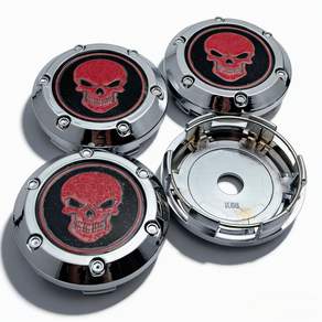 4pcs Skull Logo Car Wheel Center Caps 66MM Rim Hubcaps Dust Cover Hub Wheels Cap Replacement