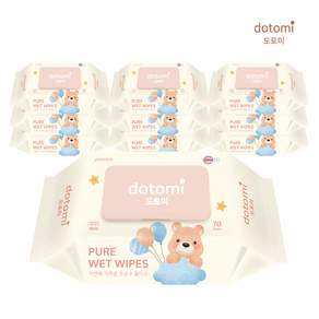 (55 65 75g BIG SIZE) 더 도톰한 도토미 프리미엄 고평량 저자극 초순수 아기 물티슈 엠보싱 캡형