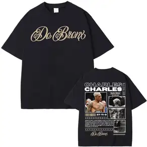 Charles Oliveira Do Bronx 프린트 티셔츠 남성 여성 패션 빈티지 클래식 코튼 캐주얼 stetwear