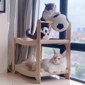 2단 고양이 축구 하우스 냥이 스크래쳐 사이잘 반려동물용품 고양이 용품 60cm