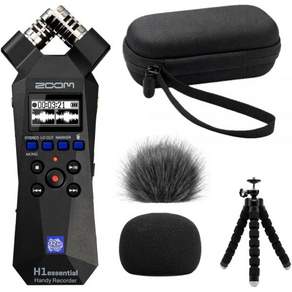 케이스 윈드스크린 및 삼각대가 있는 H1Essential Recorder 번들 줌