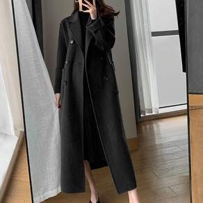 Novastar 가을 겨울 여성 롱 코트 고급 도톰 루즈핏 트렌치코트 빅사이즈 코트 자켓 패션 데일리룩 오피스룩 정장 코트 아우터