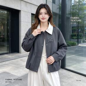 708090 여성용 PU 이중잠금 숏 자켓