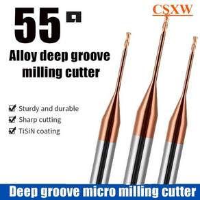 SENO 1pc HRC55 2 플루트 초경 마이크로 엔드 밀 CNC 깊은 홈 긴 목 0.3MM 가공 도구 커터