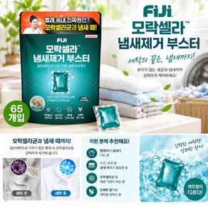 FiJi 모락셀라 냄새제거 부스터 세탁세제 일반드럼겸용 65개입 + 메쉬파우치