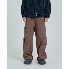 INEXCIS 논페이드 와이드 카고팬츠 Brown