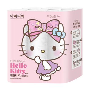 ITC 헬로키티 핑크리본 화장지 4겹 20m