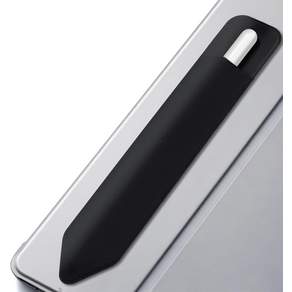 연필 케이스 홀더 1세대2세대 및 USB-C 호환 접착식 고무줄 슬리브 안전한 보관을 위한 스타일러스 파우치 블랙