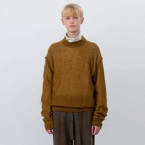 Kid mohair two way crewneck