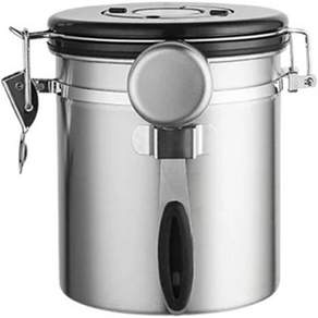 스테인리스 대용량 커피 원두 진공 보관 용기 밀폐 곡물 티 너트 베이지 - 1500ML