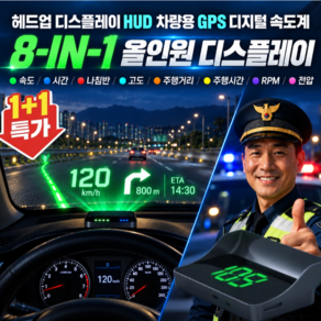 [AI 보조]차량용 HUD 헤드업 디스플레이 스마트 헤드업디스플레이 차량 앞유리 속도계 이중 경고