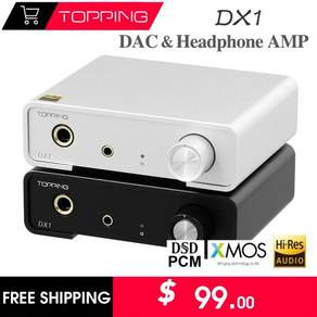 TOPPING DX1 고해상도 오디오 DAC 및 헤드폰 증폭기 6.35mm 3.5mm 라인 출력 출력 AK4493S DAC USB DSD256 PCM384 XMOS XU208
