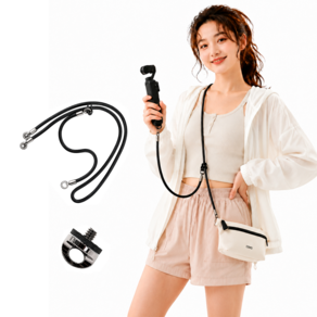 FIXO DJI 포켓3/4 4P X5 X4 전용 액세서리 가방 스트랩 메탈 버클 꼰 로프 3종 세트 크로스바디 숄더 넥 스트랩 분실방지 낙하방지 오즈모 포켓 호환