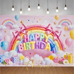 아라홍스 생일축하 파티배너 생일가랜드 입체느낌 고급현수막