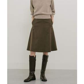 링서울 LINGSEOUL midi flared skirt-brown