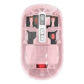 무선 블루투스 마우스 오피스프로 아이스푸딩OP40 투명 핑크