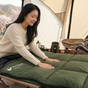 돌핀 스퀘어 거위털 구스 1인용 차박 캠핑이불 백패킹 사계절침낭
