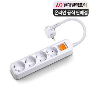 현대일렉트릭 국산 과부하차단 안전 일반 멀티탭 4구 16A