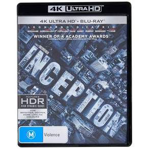 인셉션 4K UHD 블루레이 | 크리스토퍼 놀란 감독 비미국판 지역 B 수입품 호주 3554330