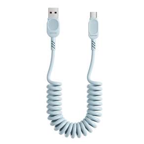 Toocki PD 100W 6A USB-A to C타입 스프링 코일 초고속충전 케이블 180 cm 차량용 안엉킴 케이블 보조배터리 케이블