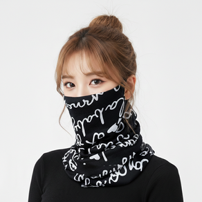2개입 레터링 멀티 넥워머 두건 겸용 남여공용 방한 스포츠 넥워머