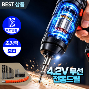 L.W컴퍼니 가정용 초경량 전동 드라이버 4.2V 무선 드릴