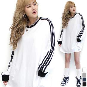 통통마녀 ] 사선 박스 긴팔 55 ~ 120 / 6XL / 남여공용 / 오버사이즈 / 4컬러