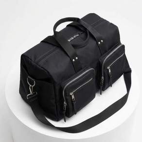 MAISON MINED TWO POCKET BOSTON BAG BLACK
