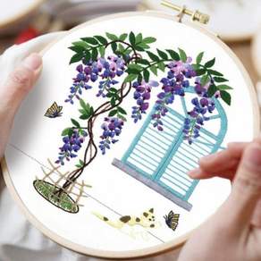 집콕 DIY 수작업 드로잉 자수키트 프랑스자수 패키지 캐릭터