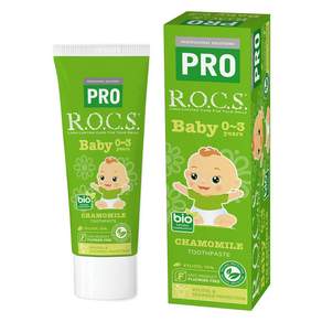 R.O.C.S. 락스 PRO 카모마일 맛 [천연 유래 성분 100%] 무첨가 치약 45g 1개