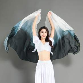 밸리댄스 그라데이션 베일 무지개색 무용용 스카프 무대 공연 소품