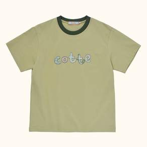 꼬떼 Cotte Check Applique T-Shirt(LIGHT GREEN)